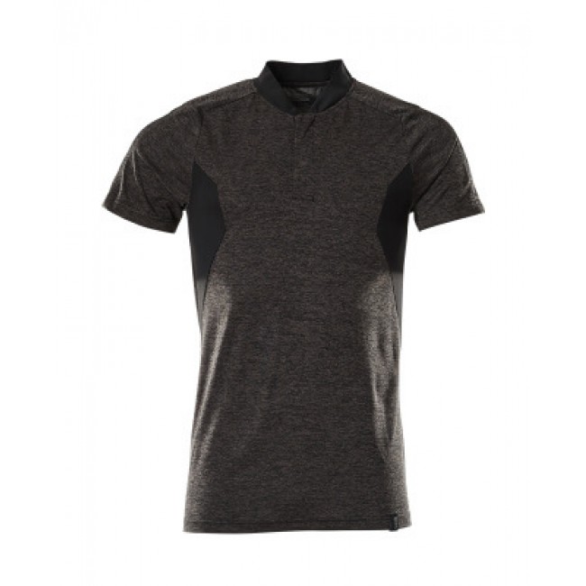 Polo shirt dark anthracite-flecked/black