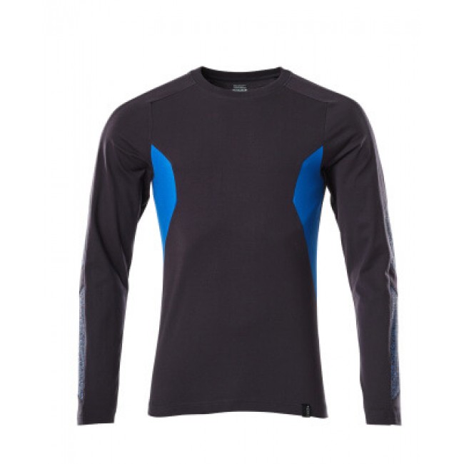T-shirt, long-sleeved dark navy/azure blue