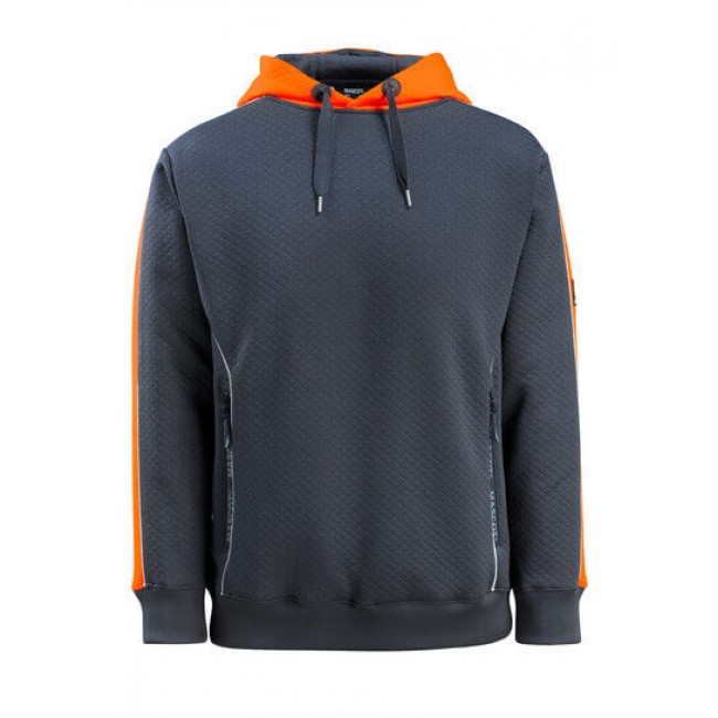 Hoodie dark navy/hi-vis orange