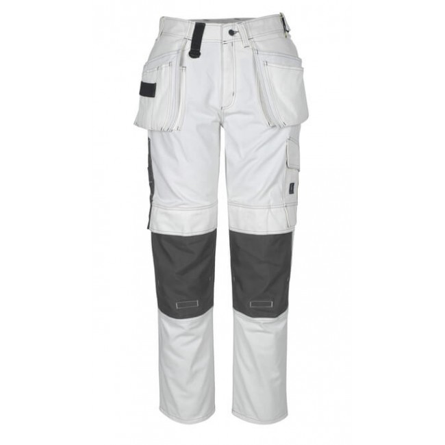 Trousers with kneepad pockets and holster pockets  white