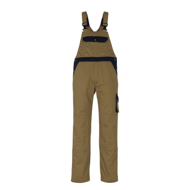 Bib & Brace with kneepad pockets khaki/navy