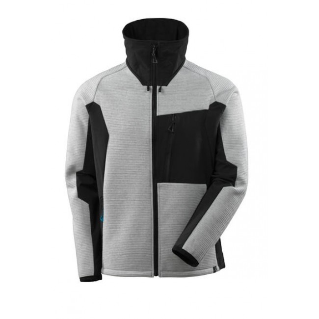 Knitted Jacket with zipper grey-flecked/black Knitted Jacket with zipper grey-flecked/black