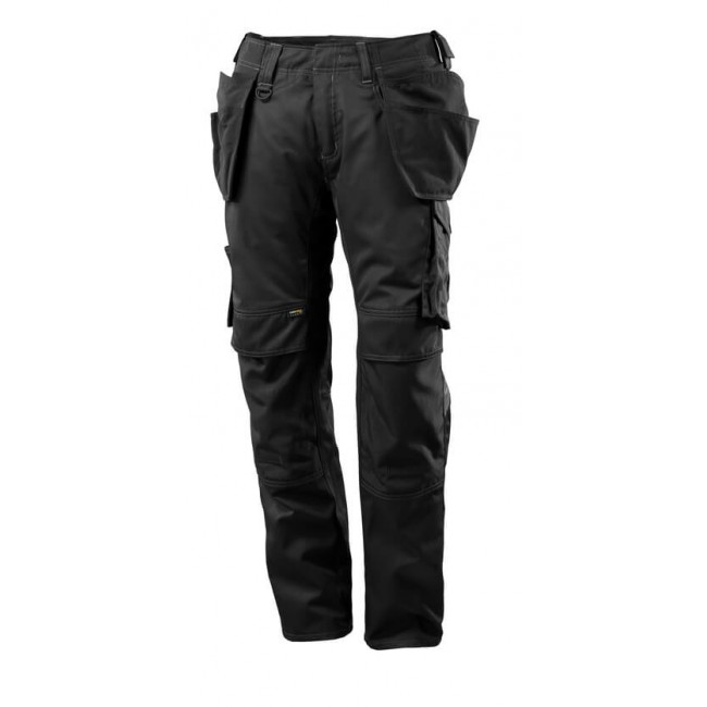 Trousers with kneepad pockets and holster pockets  black