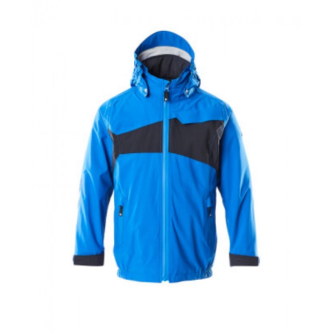 Outer Shell Jacket for children azure blue/dark navy