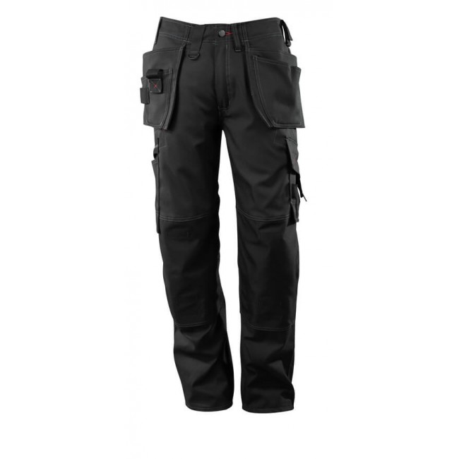 Trousers with kneepad pockets and holster pockets  black