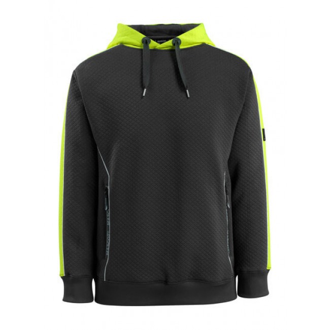 Hoodie black/hi-vis yellow