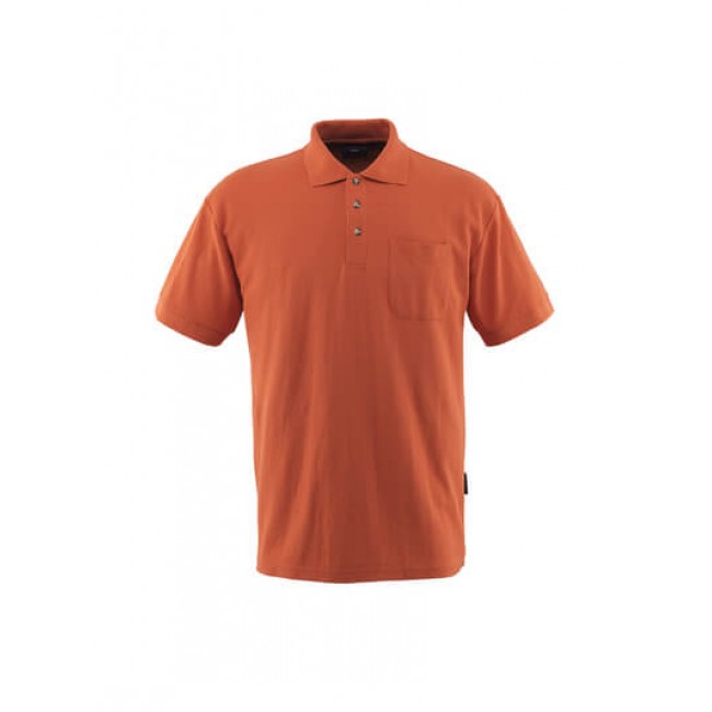 Polo Shirt with chest pocket dark orange