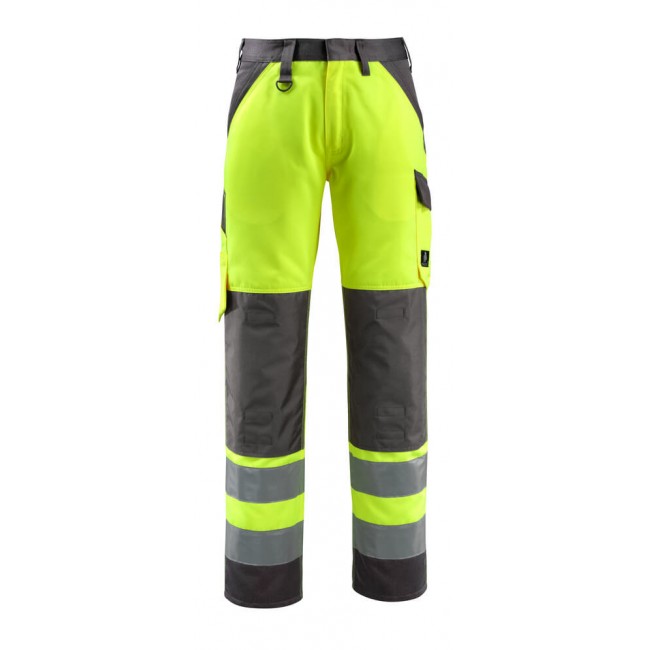 Trousers with kneepad pockets hi-vis yellow/dark anthracite