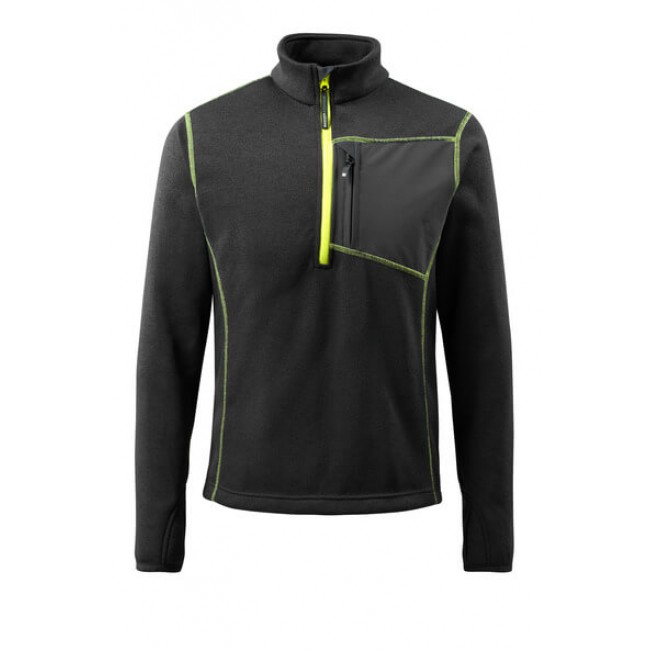 Knitted Jumper with half zip black